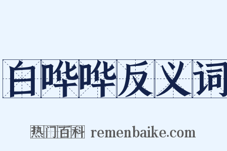 白哗哗反义词是什么意思的图片